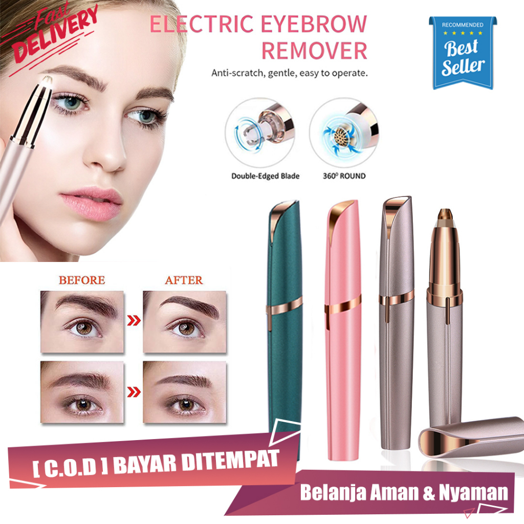 Alat Cukur Alis Elektrik Portable Pencukur Alis Elektrik Tanpa Rasa Sakit Eyebrow Trimmer