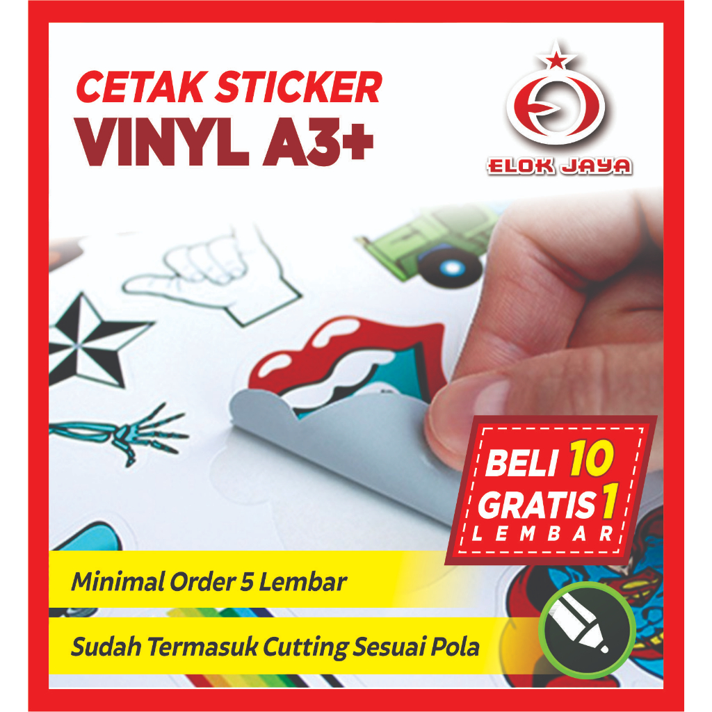 

Print sticker / cetak sticker Vinyl label kemasan, minuman dll, bentuk suka suka (PRINT&CUT)