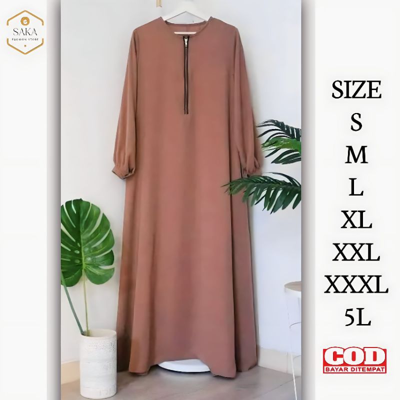 RAISA BAJU MUSLIM DRESS GAMIS PAKAIAN TERBARU 2024 LEBARAN WANITA CEWEK REMAJA MUSLIM POLOS SIMPEL T