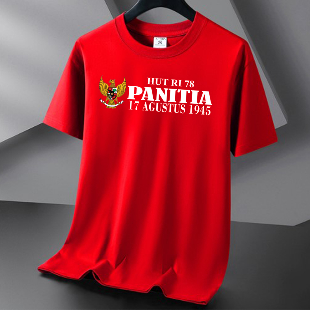 Kaos PANITA  Hut RI 78 Indonesia Dewasa Pria dan Wanita