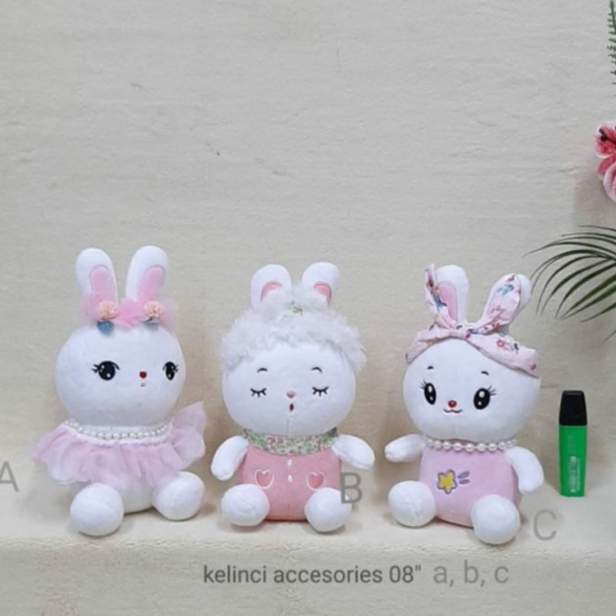 Boneka Kelinci Accesoris Size 8&quot;/25cm/boneka rabbit/boneka anak perempuan/boneka lucu/kado ultah