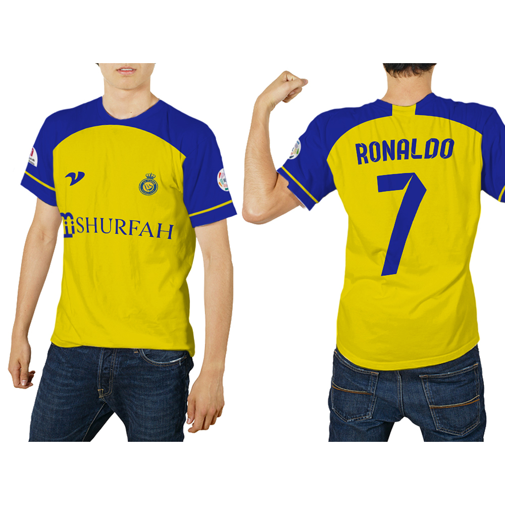 Baju Kaos Tshirt Jersey Kaos Bola Ronaldo Al Nassr Pria Custom