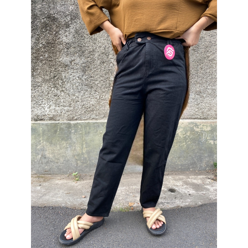 Celana boyfriend jeans wanita high waist terbaru