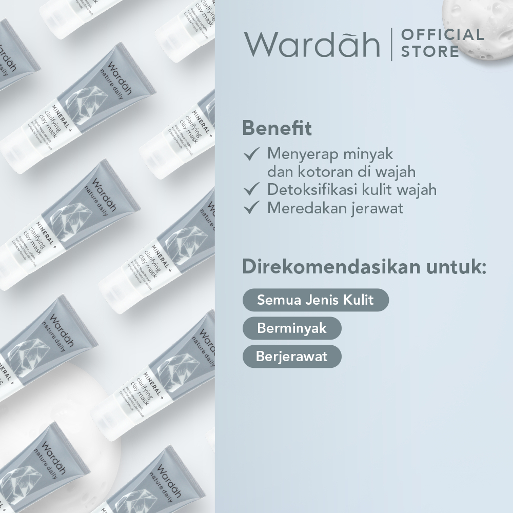 Wardah Nature Daily Mineral+ Clarifying Clay Mask Masker Wajah 60ml