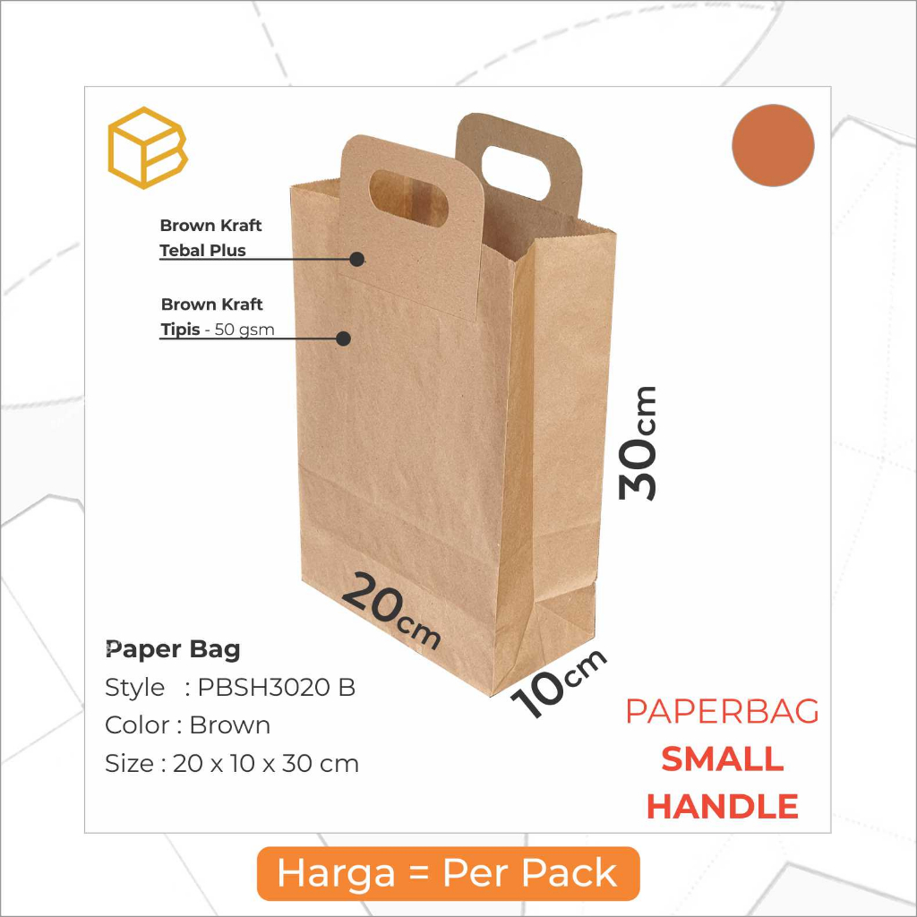 Paper Bag Kantong Roti Lunch Paperbag Kraft Polos - PBSH3020