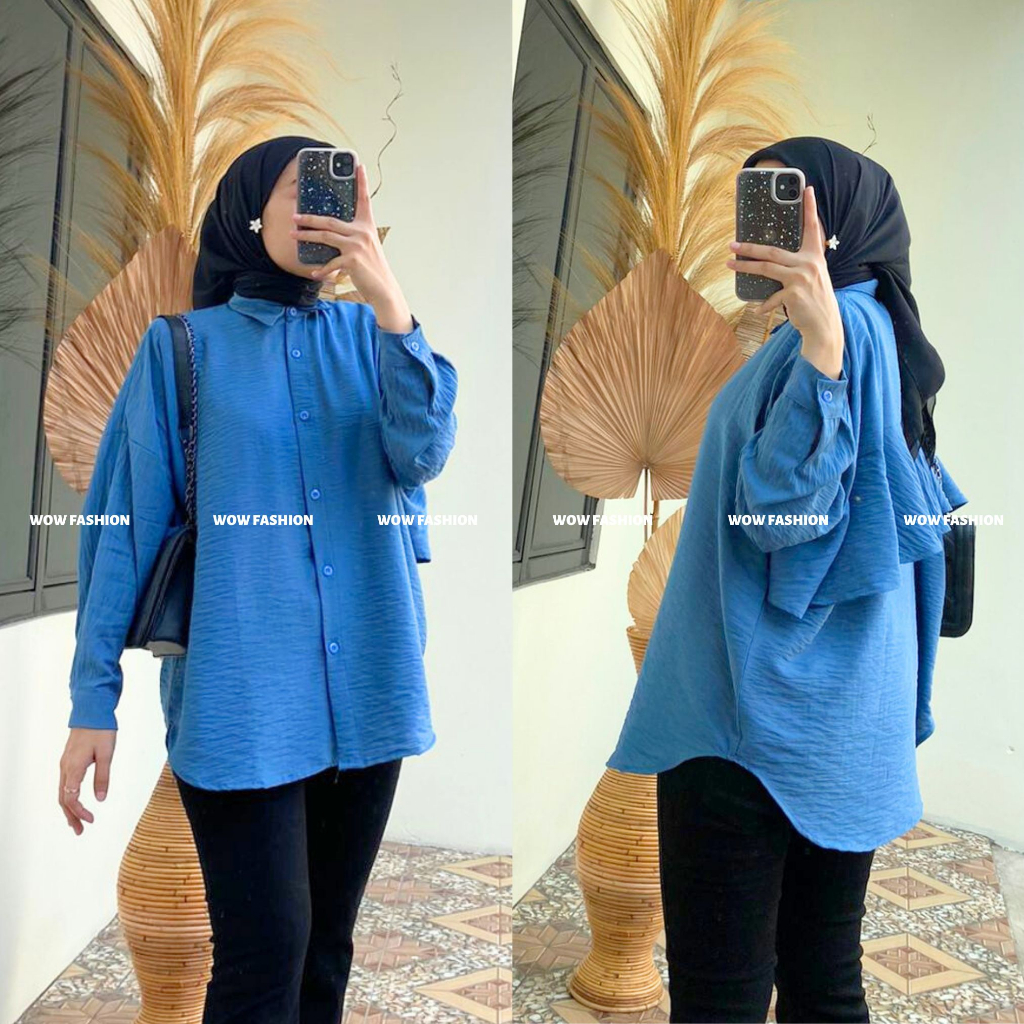 WOW-Olivia Kemeja Back Layer Wanita/ Pololinen Premium / Blouse Lucu /Baju Cewek