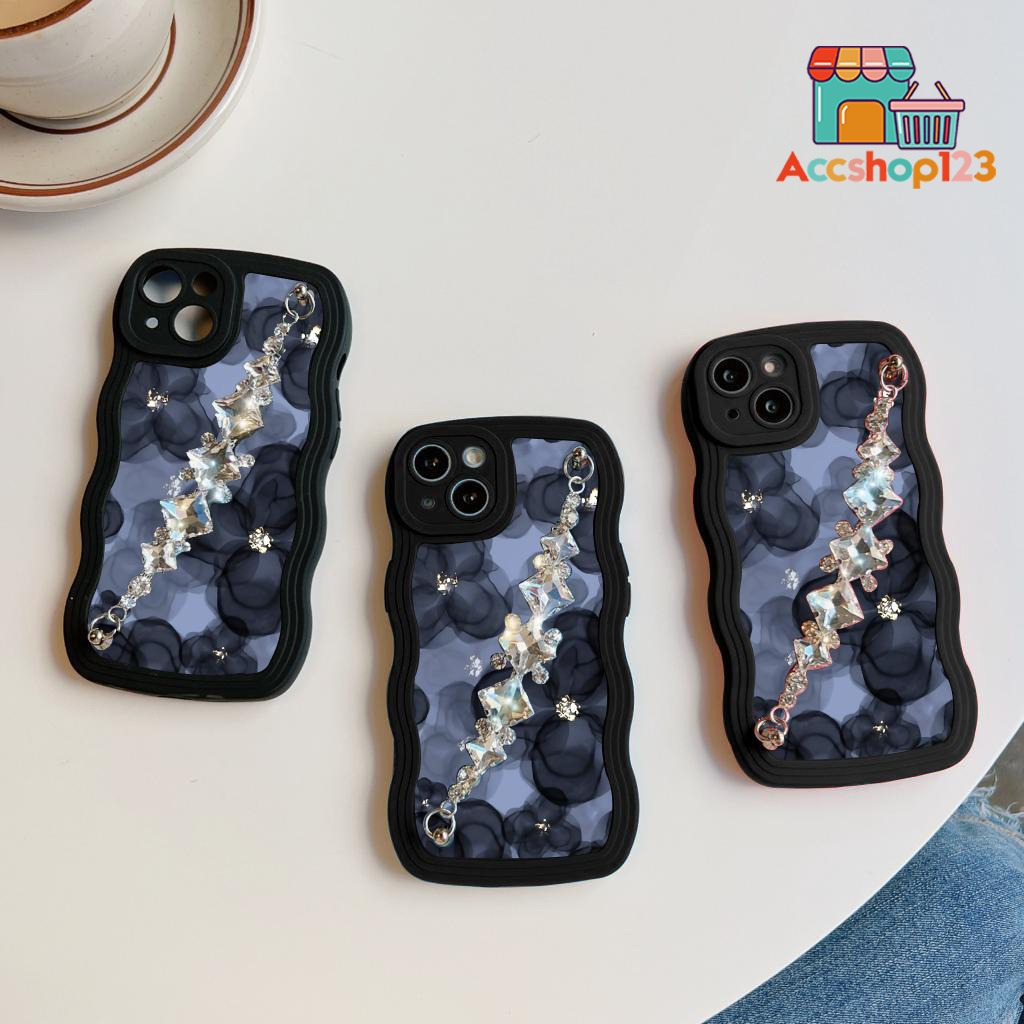 GC34 GC42 SOFTCASE SILIKON UNTUK OPPO F7 F11 RENO 4 4F 5 F17 PRO GELOMBANG KARAKTER RANTAI DIAMOND G