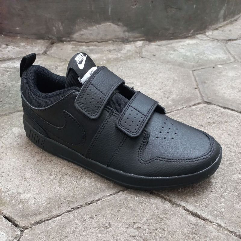 sepatu anak sekolah nike pico 5 black original