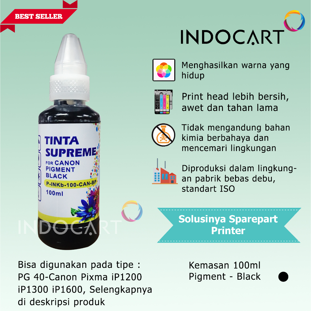 IndoCart Tinta Refill Canon GI790 GI 790 G1000-Pigment-100ml-no box