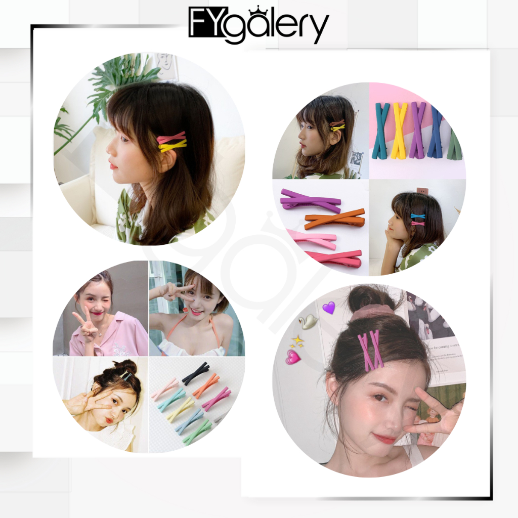 FYGALERY ACC136 Jepit Rambut Warna Model Silang Plastik Woman Hairclip Hairpin Aksesoris Rambut Murah