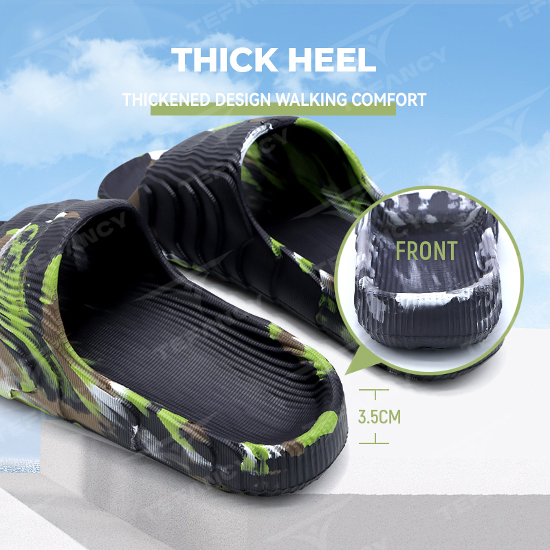 TEFANCY Sandal Pria Wanita Karet Jelly Sandal Slop Pria Sendal Selop Cowo Flat Rumah Slipper Sepatu Sendal Nyaman Flip Flop Empuk-4