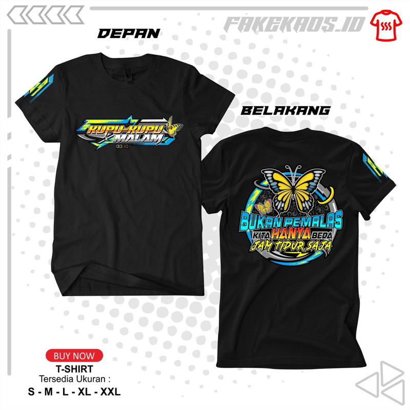 kaos KUPU KUPU MALAM (tebal bahan combed 24s)