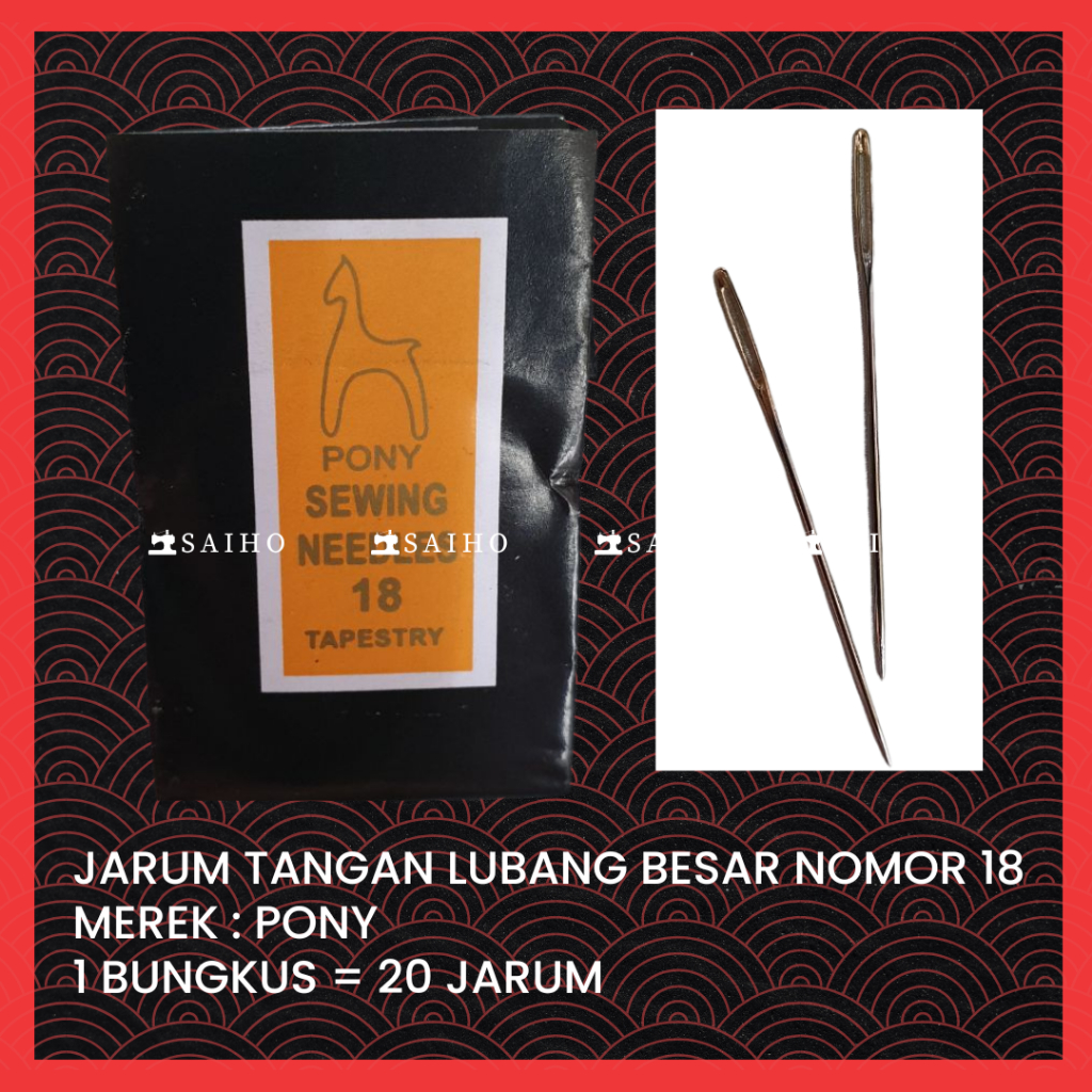 [PONY] Jarum Sulam Tangan Merek Pony Tapestry No 18 Lubang Besar