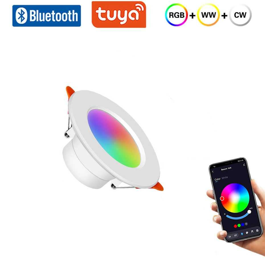 Lampu Downlight LED Smart Bulb Bluetooth 10W RGB 3 in 1 Color Lampu Temperatur Warna 2700K-6500K Berkualitas