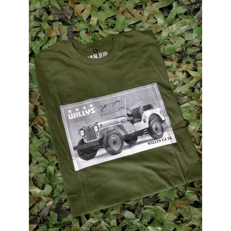 Kaos Jeep Willys Cj 2a T-Shirt Jeep Original Kaos Jeep Cj Willys Jeep Apparel