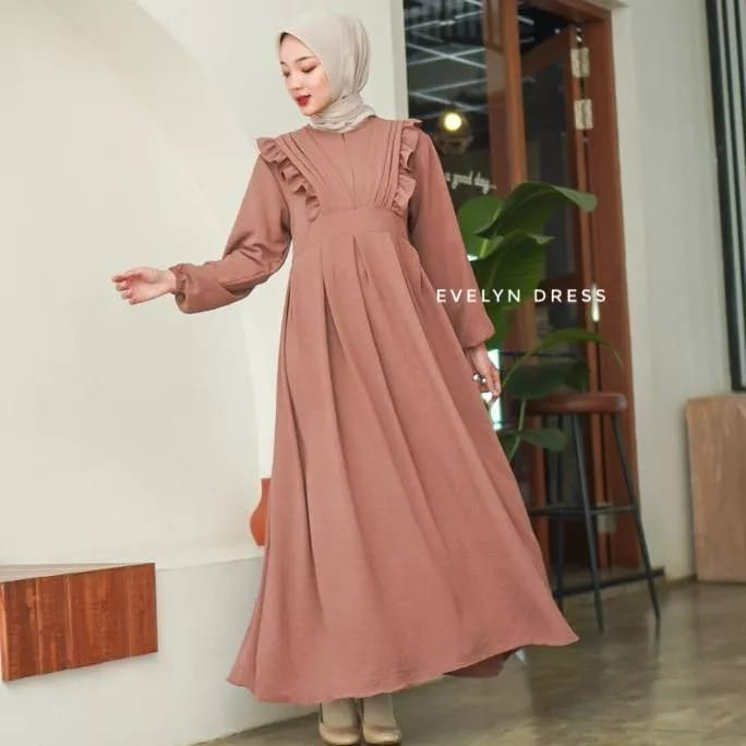 EVELYN DRESS ( SR021) / NADHIRA DRESS - DRESS MAXY CRINCKLE AIRFLOW KEKINIAN