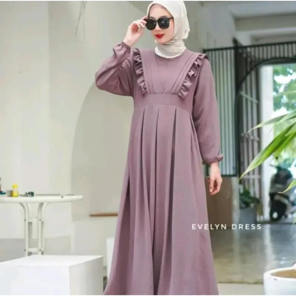 EVELYN DRESS POLOS CRINKLE AIRFLOW//GAMIS WANITA KEKINIAN SR.021