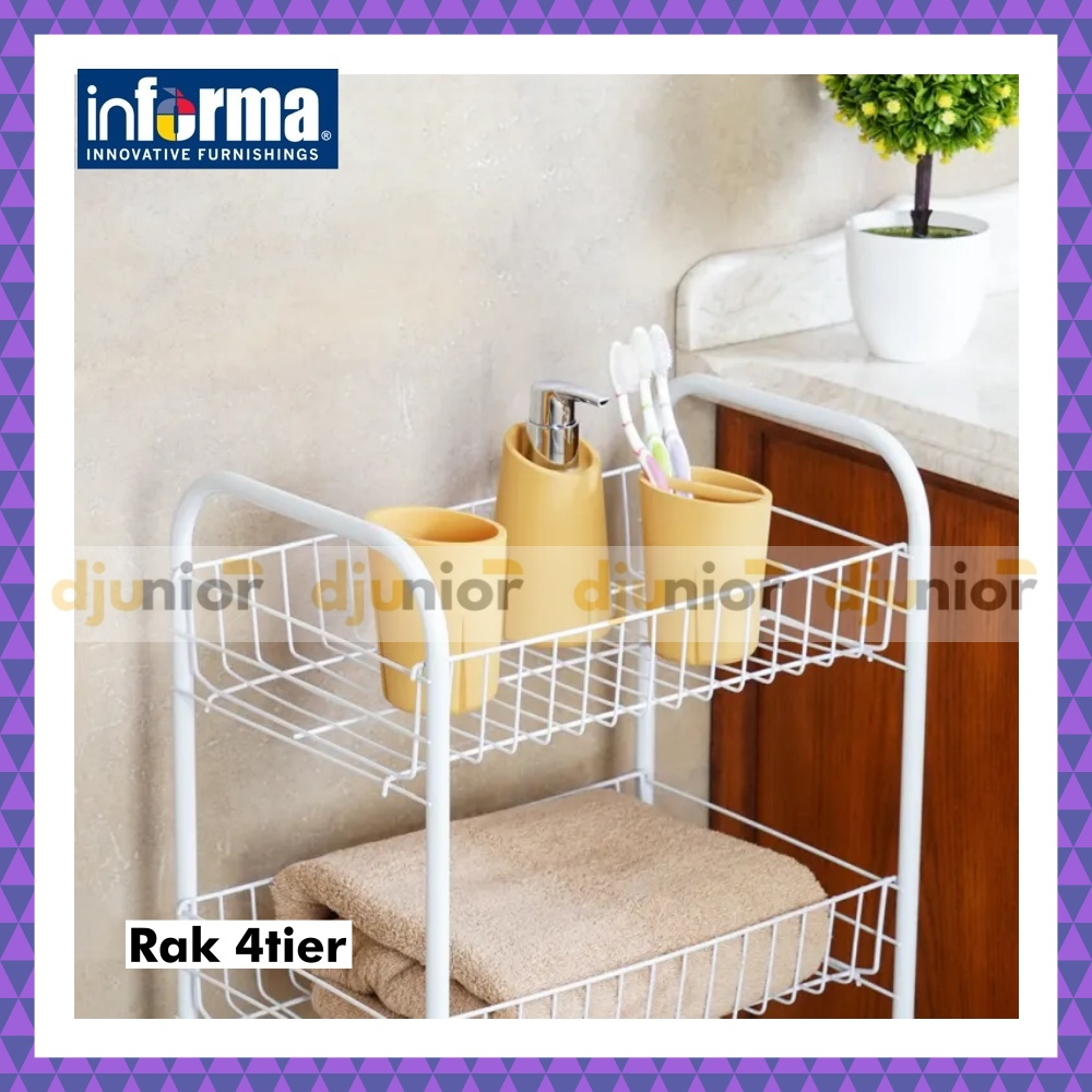INFORMA - RAK RODA 4 SUSUN / STORAGE CART 4 TIER WHITE