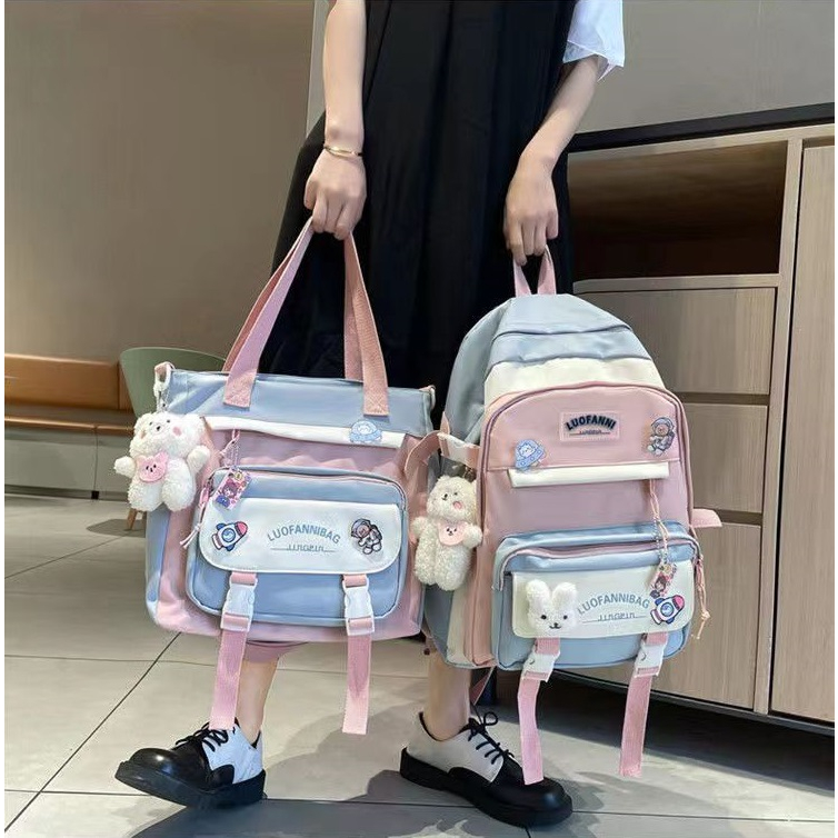 E6785 TAS RANSEL WANITA 2IN1 TAS RANSEL IMPORT MURAH REALPIC TAS RANSEL SEKOLAH TERLARIS