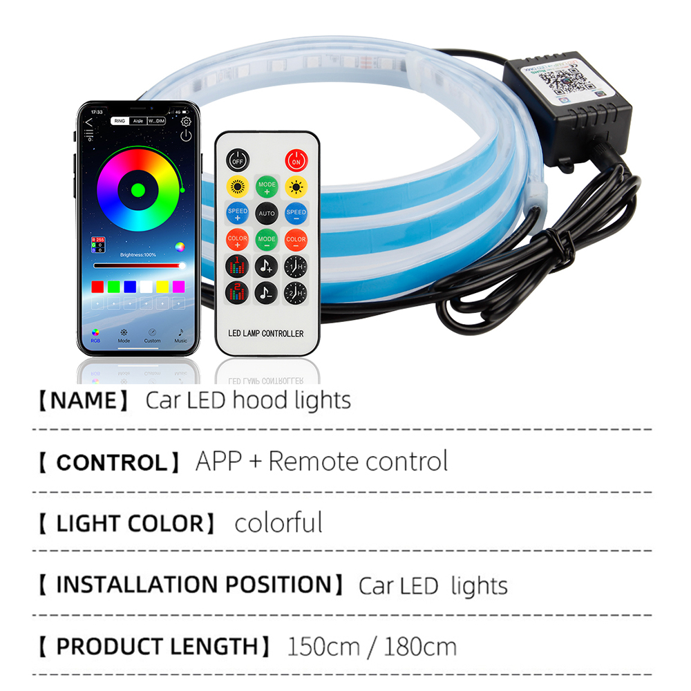 LED Daytime Running Light Scan Mulai Kap Mobil Lampu Hias DRL Panduan Kap Mesin Otomatis Lampu Ambient Dekoratif 12V