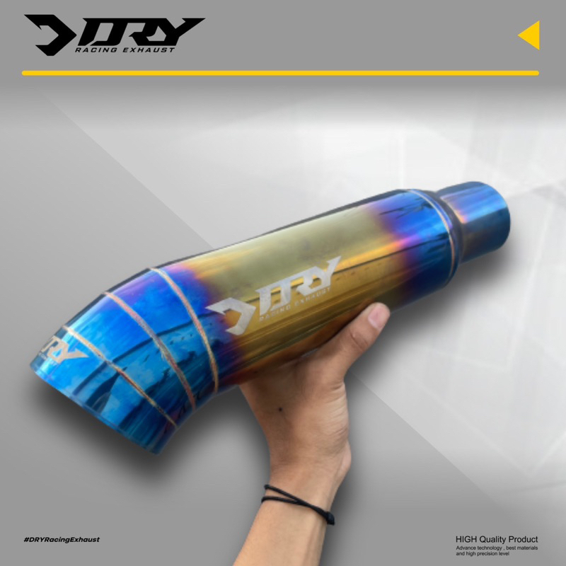 Knalpot Mobil Tailpipe Diesel 3,5 Inchi DRY Racing Blue Gold