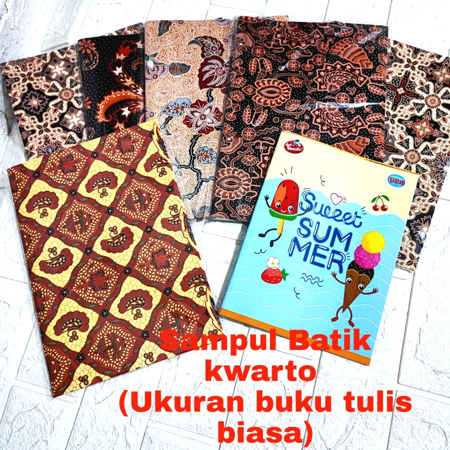 

Sampul buku tulis motif Batik ukuran kwarto bahan Premium glossy