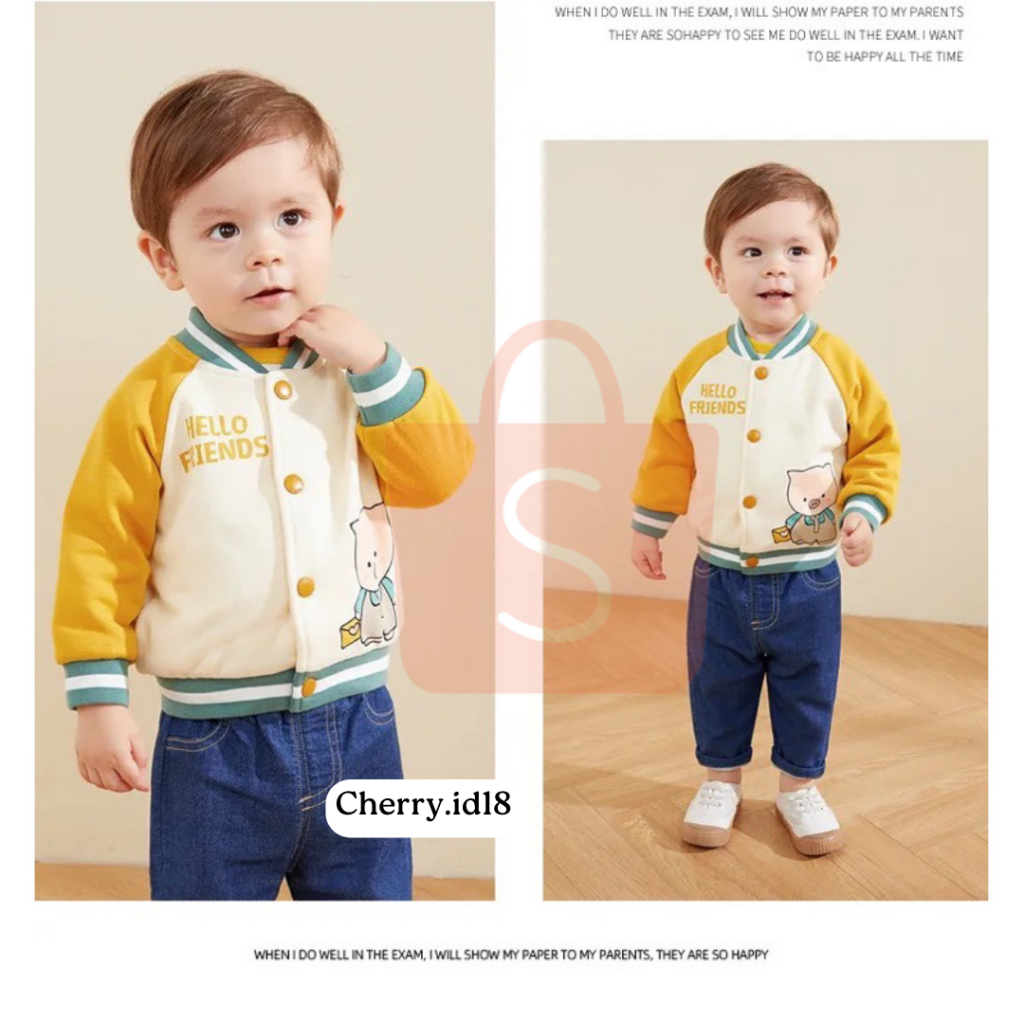 Cherry COD Jaket Baseball Anak Kualitas Premium / Jaket Anak Laki Laki / Jaket Anak Perempuan / Jaket Bayi JK02