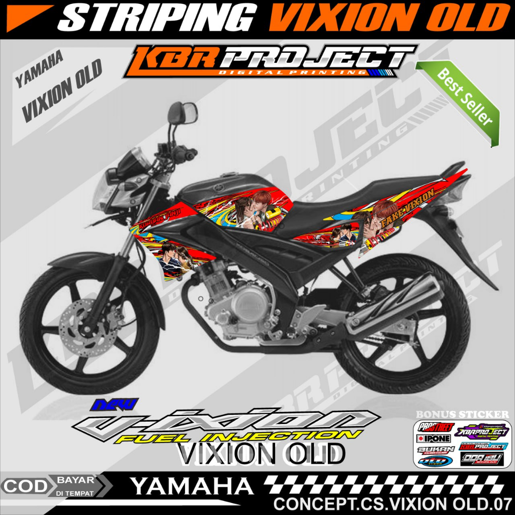 VIXION OLD STIKER STRIPING PREMIUM MOTOR KEREN LIS VARIASI VIXION OLD STIKER MOTOR YAMAHA DESAIN RAC