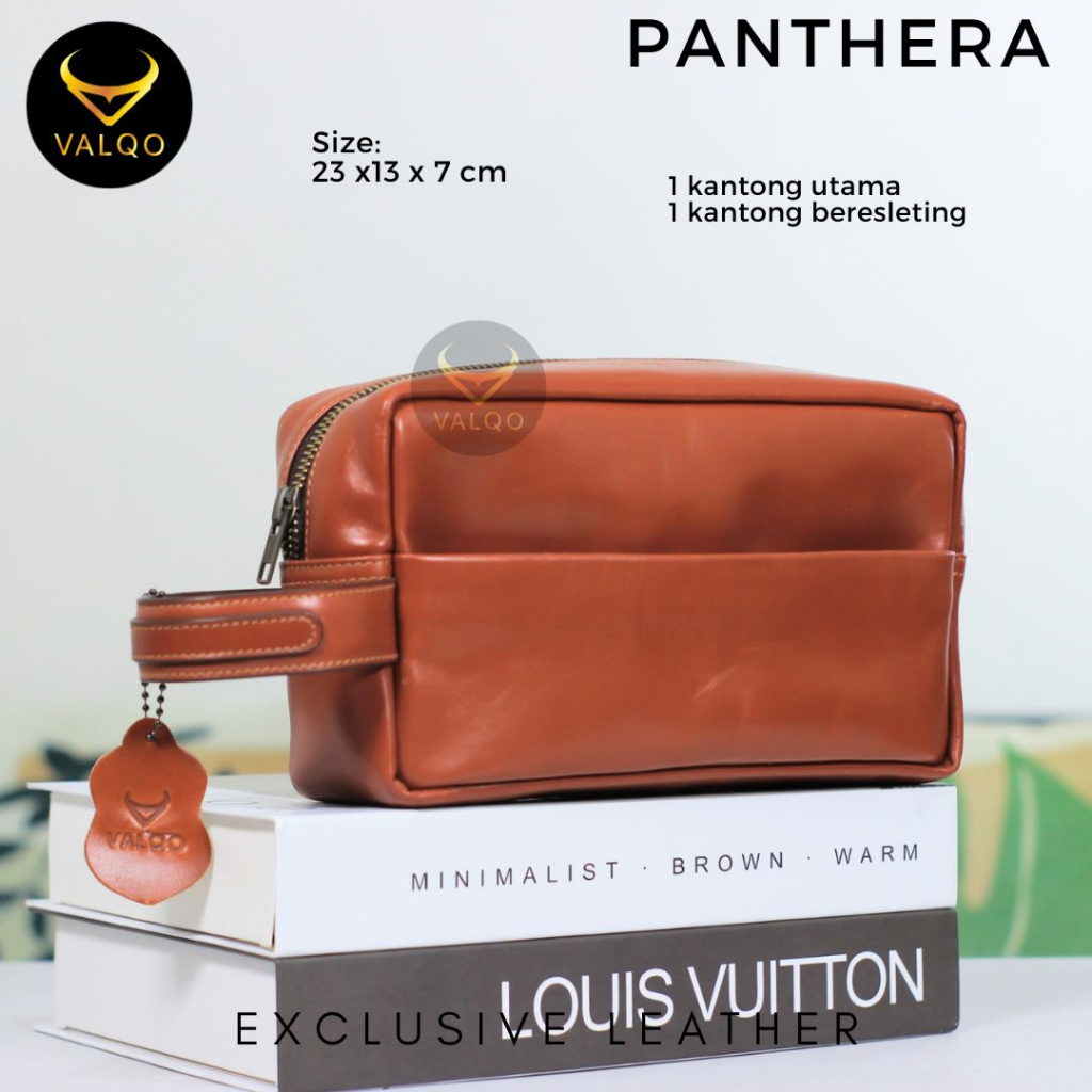 [VALQO] PANTHERA Pouch Kulit Clutch Handbag Pria Kulit Sapi Tas Tangan Pria Wanita