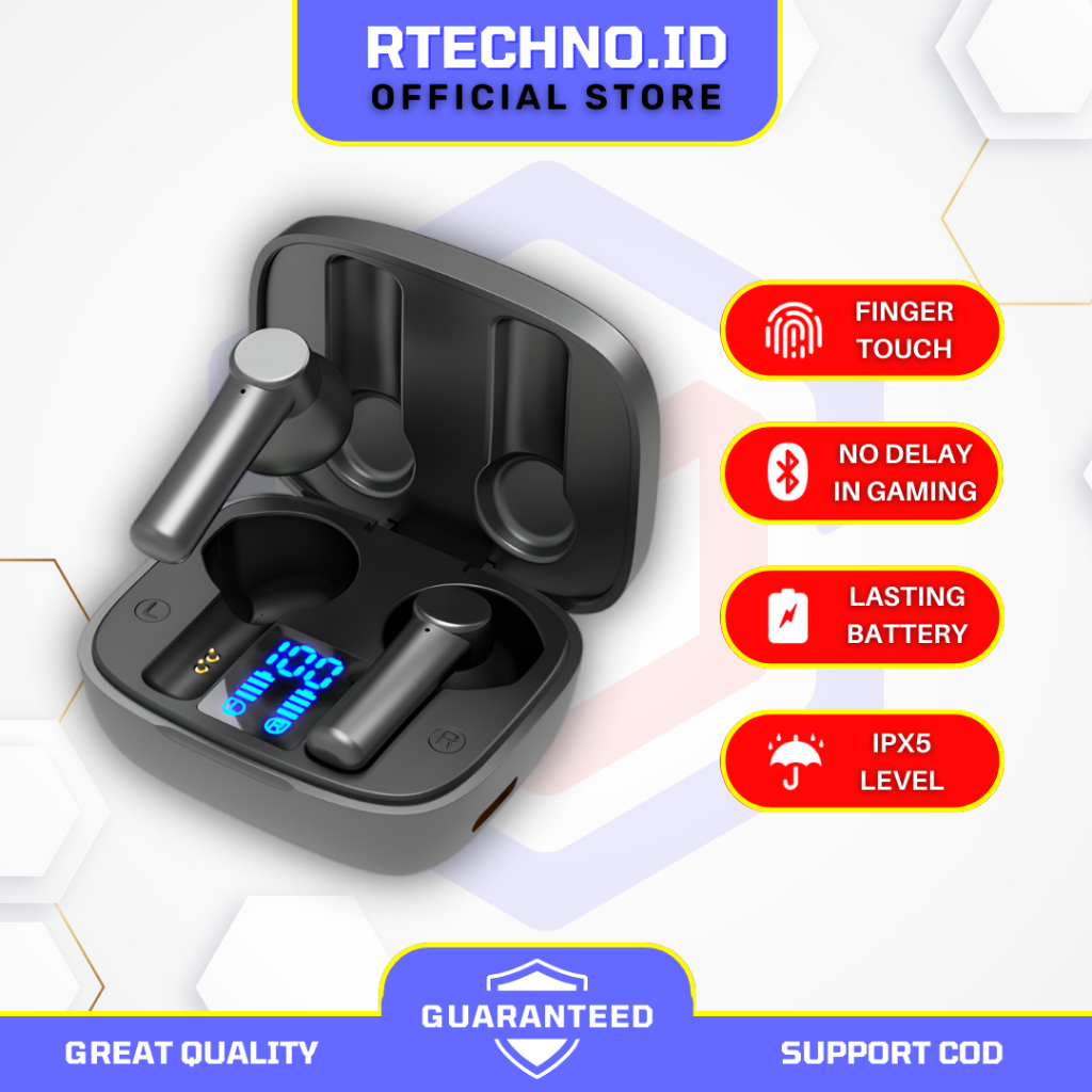 TWS Gaming BT 5.0|No Delay,Comfortable,Baterai Tahan Lama,Waterproof