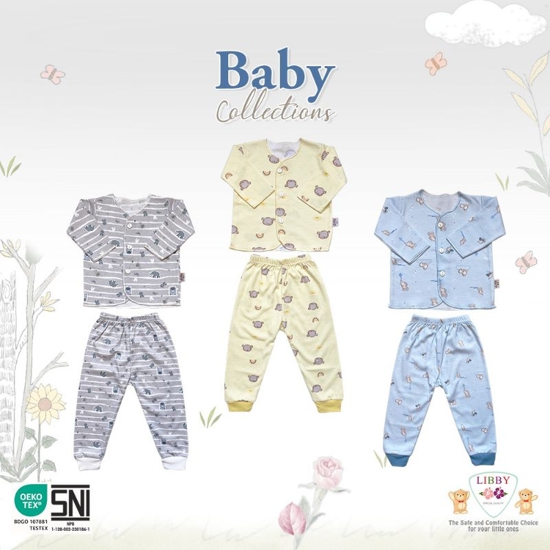 LIBBY Stelan Panjang size 0-3 &amp; 3-6 Bulan 3 stel