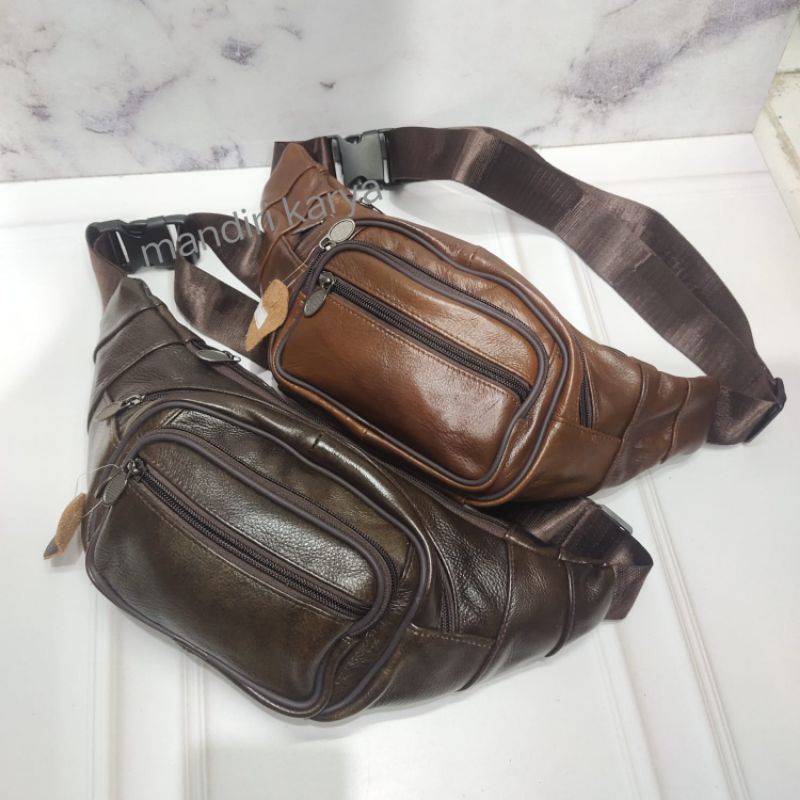 COD Waistbag kulit asli Tas slempang kulit Tas pinggang kulit  Asli garut