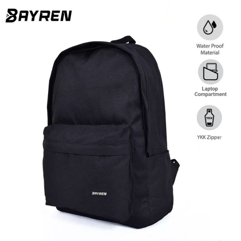 BYR 03 Tas Ransel Bayren Black Series Backpack Laptop Distro Pria Wanita