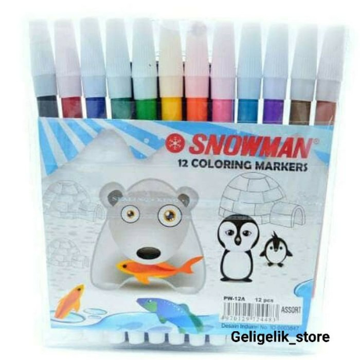 

Spidol Snowman Coloring Marker Isi 12 Pcs PW-12A
