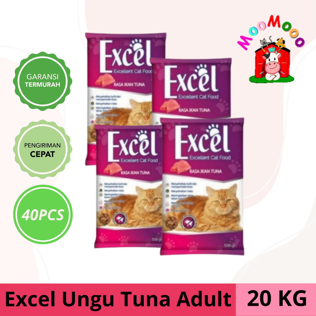 Makanan Kucing Murah Excel 20Kg isi 40 pcs/Pack 500gr Excel All Varian