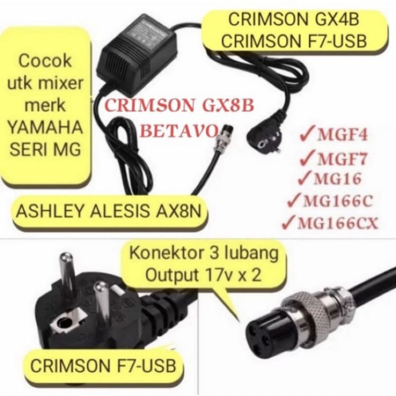 Adaptor mixer 3pin Ashley Yamaha Crimson