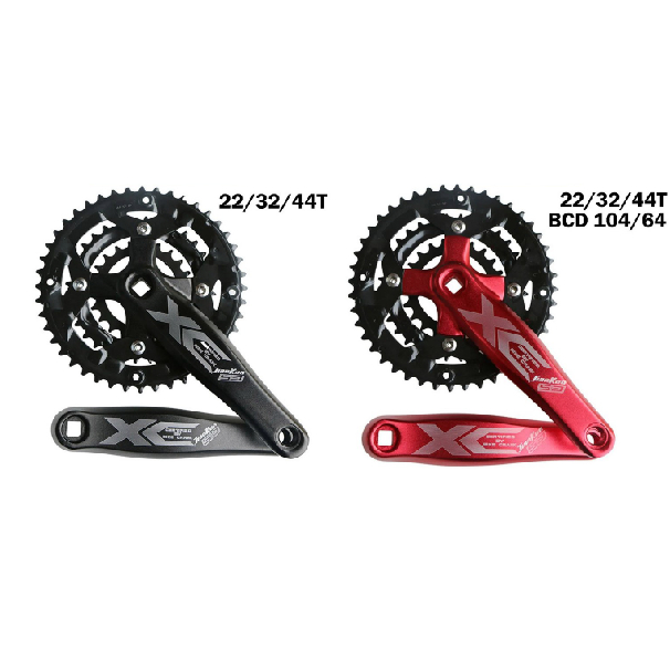 Jiankun XC Crankset Triple Crank 170 mm Square Kotak BCD 104