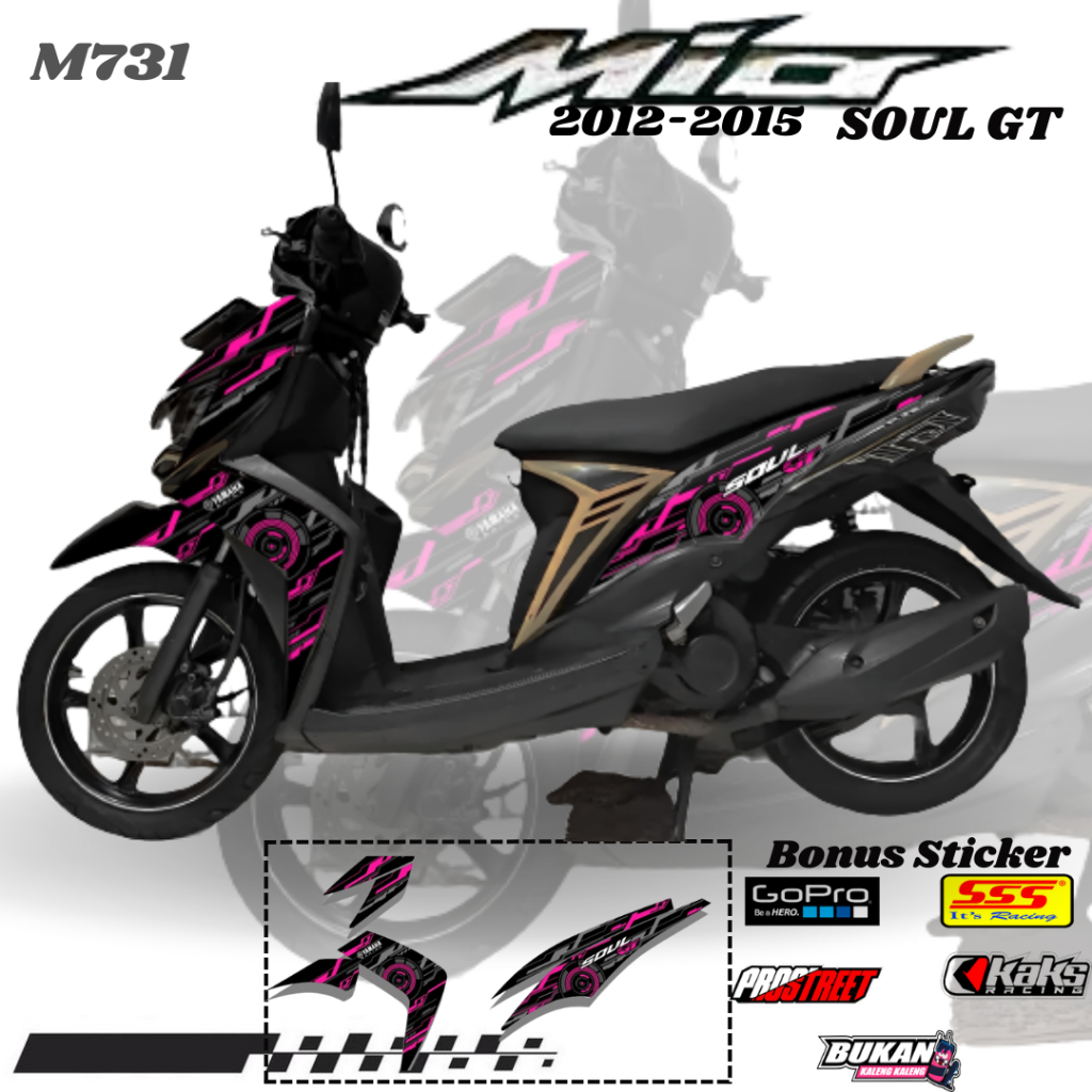 Lis Stiker Striping Variasi Yamaha Mio Soul GT M731 Tahun 2012 2013 2014 2015 List Sticker Aksesoris