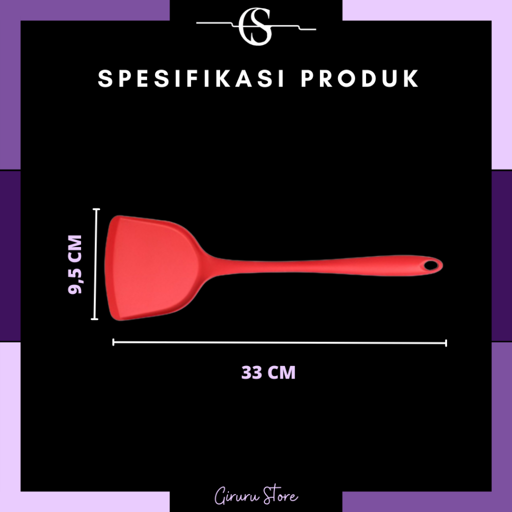 SUTIL SPATULA SILIKON ANTI LELEH &amp; ANTI LENGKET &amp; TAHAN PANAS / SPATULA SILICONE TAHAN PANAS / Spatula teflon sodet silicone turner gagang silikon hitam Pembalik Makanan Panas Tidak Meleleh / Spatula Oseng Daging Sayur / SUTIL SILICONE HEAT PROOF