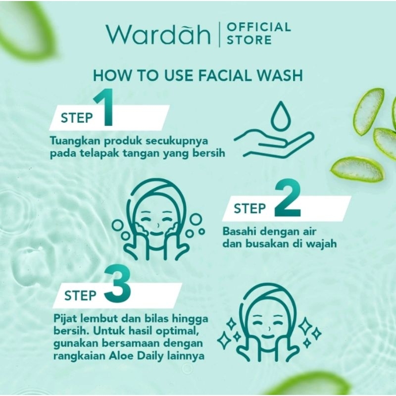 Wardah Nature Daily Aloe Hydramild Facial Wash 60ml / 100ml