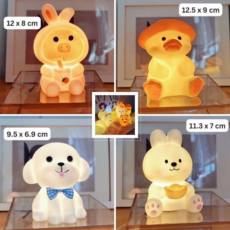 Lampu Tidur Kelinci ukuran sedang Lampu Anjing Lampu bentuk hati Lampu Meja Lampu Karakter Lucu Lamp