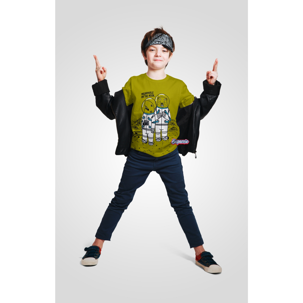 Kaos Anak Laki-laki Cowok Atasan Anak Perempuan 2ASTRONOT HIJAU SAMPUR tsaiby thirteen poin