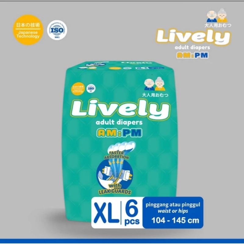 Lively AM PM Popok Dewasa Tipe Perekat M8/L7/XL6