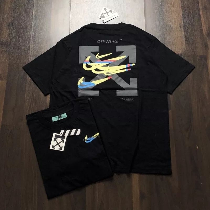 KAOS - OFF WHITE X NIKE HITAM FULLTAG &amp; LABEL
