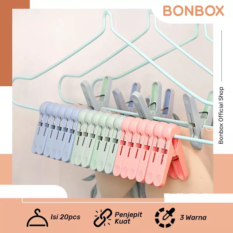 Bonbox BCH21204 Jepitan Baju Pakaian Klip Baju Jepitan Jemuran 20pcs