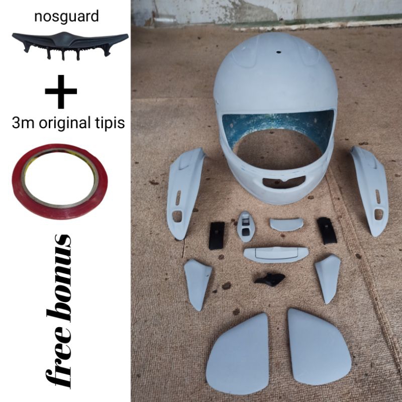 (ready stock) cetakan 7x size S. M. dan .L paketan 9 macem Acc ala arai accesori+batok full copy ori