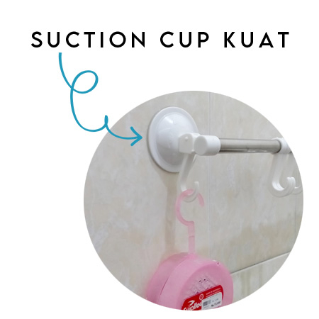 Gatungan Handuk Kamar Mandi 8 Kait Suction Rak Toilet