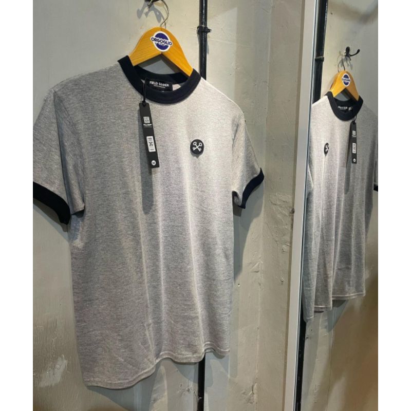 T-Shirt FIELD SINNER Ringer Tee in Grey/Ring Black