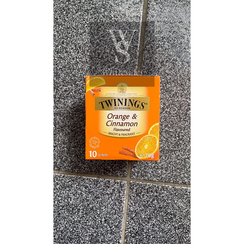 

Orange & Cinnamon - 10 Tea Bags Twinnings Twinings Australian Afternoon Pure Camomile Spearmint Spiced Apple Honey Vanilla Chai Cranberry & Pomegranate Darjeeling English Breakfast Extra Strong Earl Grey Greentea Jasmine Mint Lemon Twist Ginger Peppermint