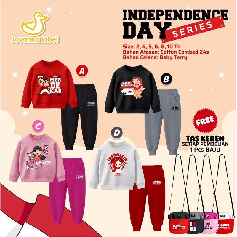 Set independence Day series free tas keren jovanka label